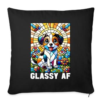 Stained Glass Artist Stained Glass Art - Sofa pillowcase 17,3'' x 17,3'' (45 x 45 cm) - black - Front