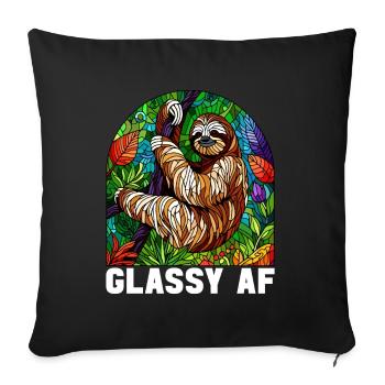 Stained Glass Artist Stained Glass Art - Sofa pillowcase 17,3'' x 17,3'' (45 x 45 cm) - black - Front