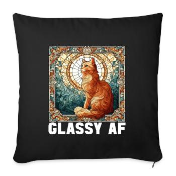 Stained Glass Artist Stained Glass Art - Sofa pillowcase 17,3'' x 17,3'' (45 x 45 cm) - black - Front