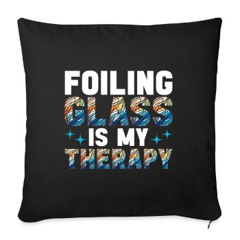 Vitrail artiste Vitrail Art - Housse de coussin décorative 45 x 45 cm - noir - Devant