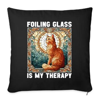 Vitrail artiste Vitrail Art - Housse de coussin décorative 45 x 45 cm - noir - Devant
