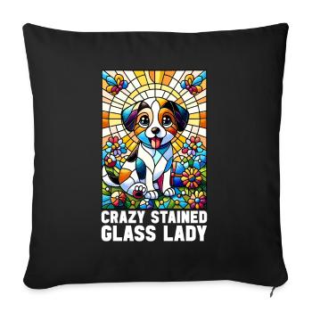 Vitrail artiste Vitrail Art - Housse de coussin décorative 45 x 45 cm - noir - Devant