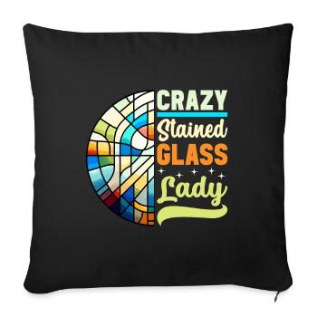 Vitrail artiste Vitrail Art - Housse de coussin décorative 45 x 45 cm - noir - Devant
