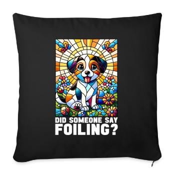 Vitrail artiste Vitrail Art - Housse de coussin décorative 45 x 45 cm - noir - Devant