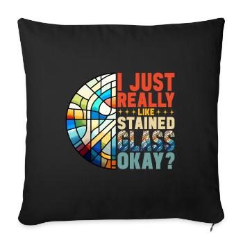 Vitrail artiste Vitrail Art - Housse de coussin décorative 45 x 45 cm - noir - Devant