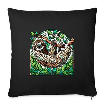 Vitrail artiste Vitrail Art - Housse de coussin décorative 45 x 45 cm - noir - Devant