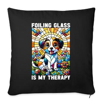 Vitrail artiste Vitrail Art - Housse de coussin décorative 45 x 45 cm - noir - Devant