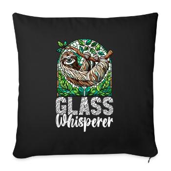 Vitrail artiste Vitrail Art - Housse de coussin décorative 45 x 45 cm - noir - Devant