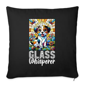 Stained Glass Artist Stained Glass Art - Sofa pillowcase 17,3'' x 17,3'' (45 x 45 cm) - black - Front