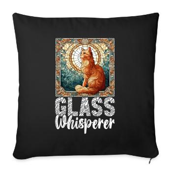 Vitrail artiste Vitrail Art - Housse de coussin décorative 45 x 45 cm - noir - Devant
