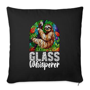 Vitrail artiste Vitrail Art - Housse de coussin décorative 45 x 45 cm - noir - Devant