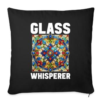 Vitrail artiste Vitrail Art - Housse de coussin décorative 45 x 45 cm - noir - Devant