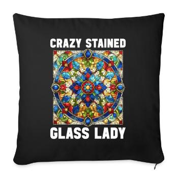 Vitrail artiste Vitrail Art - Housse de coussin décorative 45 x 45 cm - noir - Devant
