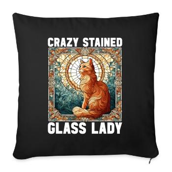 Vitrail artiste Vitrail Art - Housse de coussin décorative 45 x 45 cm - noir - Devant