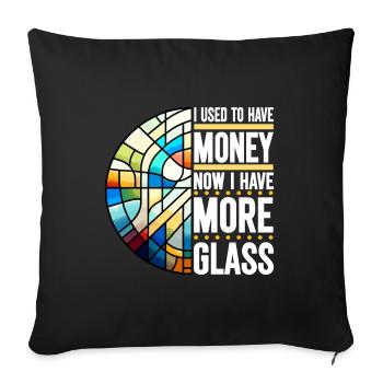 Vitrail artiste Vitrail Art - Housse de coussin décorative 45 x 45 cm - noir - Devant