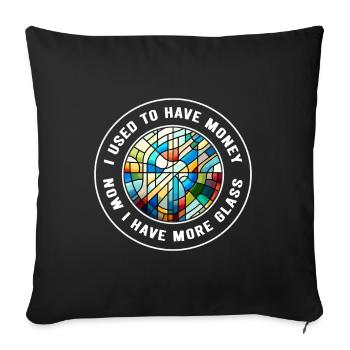 Vitrail artiste Vitrail Art - Housse de coussin décorative 45 x 45 cm - noir - Devant