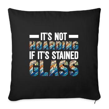 Vitrail artiste Vitrail Art - Housse de coussin décorative 45 x 45 cm - noir - Devant