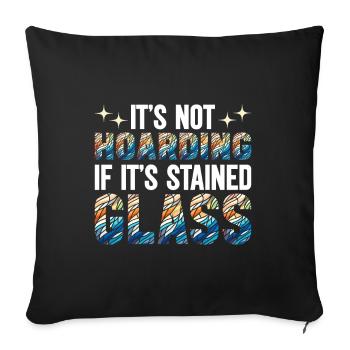 Vitrail artiste Vitrail Art - Housse de coussin décorative 45 x 45 cm - noir - Devant