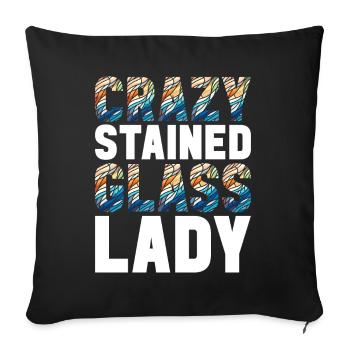 Vitrail artiste Vitrail Art - Housse de coussin décorative 45 x 45 cm - noir - Devant