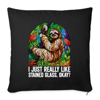 Vitrail artiste Vitrail Art - Housse de coussin décorative 45 x 45 cm - noir - Devant