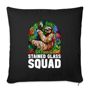 Vitrail artiste Vitrail Art - Housse de coussin décorative 45 x 45 cm - noir - Devant