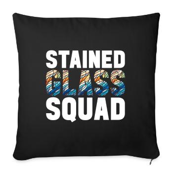 Vitrail artiste Vitrail Art - Housse de coussin décorative 45 x 45 cm - noir - Devant