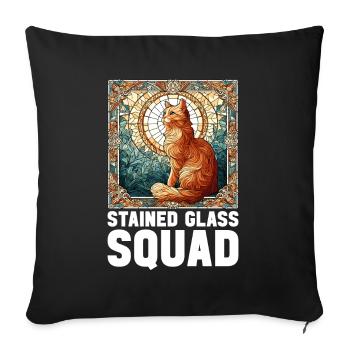 Vitrail artiste Vitrail Art - Housse de coussin décorative 45 x 45 cm - noir - Devant