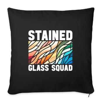 Vitrail artiste Vitrail Art - Housse de coussin décorative 45 x 45 cm - noir - Devant
