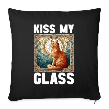 Vitrail artiste Vitrail Art - Housse de coussin décorative 45 x 45 cm - noir - Devant