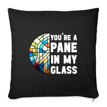 Stained Glass Artist Stained Glass Art - Sofa pillowcase 17,3'' x 17,3'' (45 x 45 cm) - black - Front