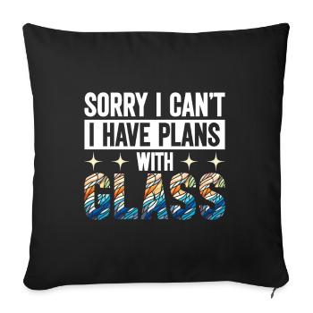 Stained Glass Artist Stained Glass Art - Sofa pillowcase 17,3'' x 17,3'' (45 x 45 cm) - black - Front