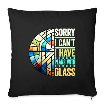 Vitrail artiste Vitrail Art - Housse de coussin décorative 45 x 45 cm - noir - Devant