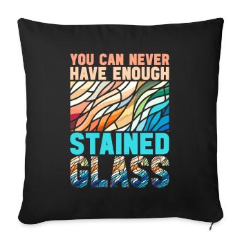 Stained Glass Artist Stained Glass Art - Sofa pillowcase 17,3'' x 17,3'' (45 x 45 cm) - black - Front