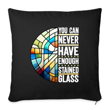 Vitrail artiste Vitrail Art - Housse de coussin décorative 45 x 45 cm - noir - Devant