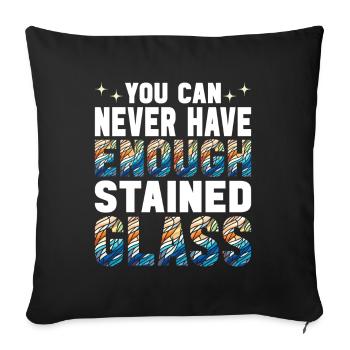 Stained Glass Artist Stained Glass Art - Sofa pillowcase 17,3'' x 17,3'' (45 x 45 cm) - black - Front