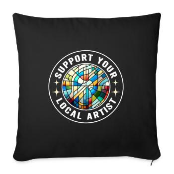Vitrail artiste Vitrail Art - Housse de coussin décorative 45 x 45 cm - noir - Devant