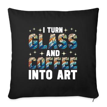 Vitrail artiste Vitrail Art - Housse de coussin décorative 45 x 45 cm - noir - Devant