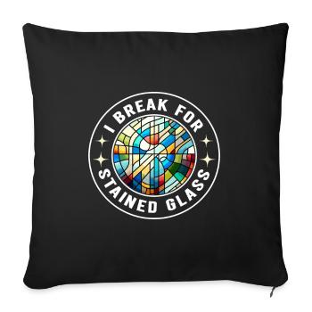 Vitrail artiste Vitrail Art - Housse de coussin décorative 45 x 45 cm - noir - Devant