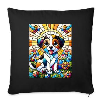 Vitrail artiste Vitrail Art - Housse de coussin décorative 45 x 45 cm - noir - Devant