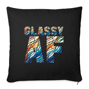 Vitrail artiste Vitrail Art - Housse de coussin décorative 45 x 45 cm - noir - Devant