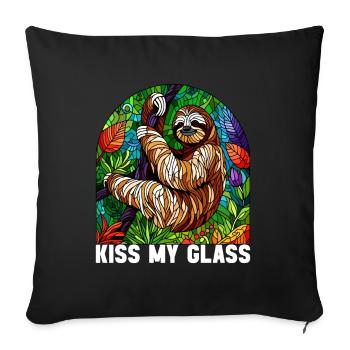 Stained Glass Artist Stained Glass Art - Sofa pillowcase 17,3'' x 17,3'' (45 x 45 cm) - black - Front