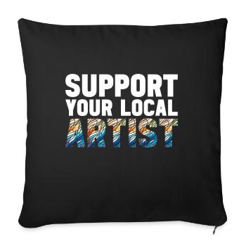Vitrail artiste Vitrail Art - Housse de coussin décorative 45 x 45 cm - noir - Devant