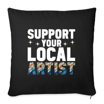 Vitrail artiste Vitrail Art - Housse de coussin décorative 45 x 45 cm - noir - Devant