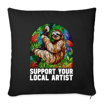 Stained Glass Artist Stained Glass Art - Sofa pillowcase 17,3'' x 17,3'' (45 x 45 cm) - black - Front