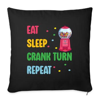 Machine à chewing-gum Machine à chewing-gum - Housse de coussin décorative 45 x 45 cm - noir - Devant