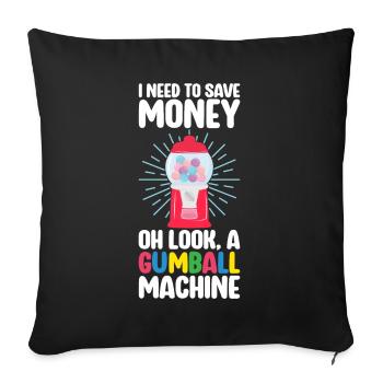 Machine à chewing-gum Machine à chewing-gum - Housse de coussin décorative 45 x 45 cm - noir - Devant