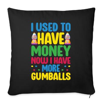 Machine à chewing-gum Machine à chewing-gum - Housse de coussin décorative 45 x 45 cm - noir - Devant