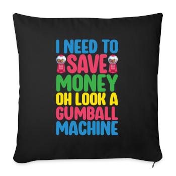 Machine à chewing-gum Machine à chewing-gum - Housse de coussin décorative 45 x 45 cm - noir - Devant