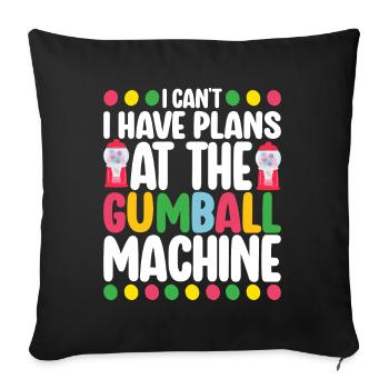 Machine à chewing-gum Machine à chewing-gum - Housse de coussin décorative 45 x 45 cm - noir - Devant