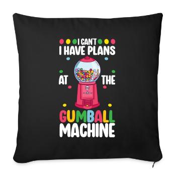 Machine à chewing-gum Machine à chewing-gum - Housse de coussin décorative 45 x 45 cm - noir - Devant